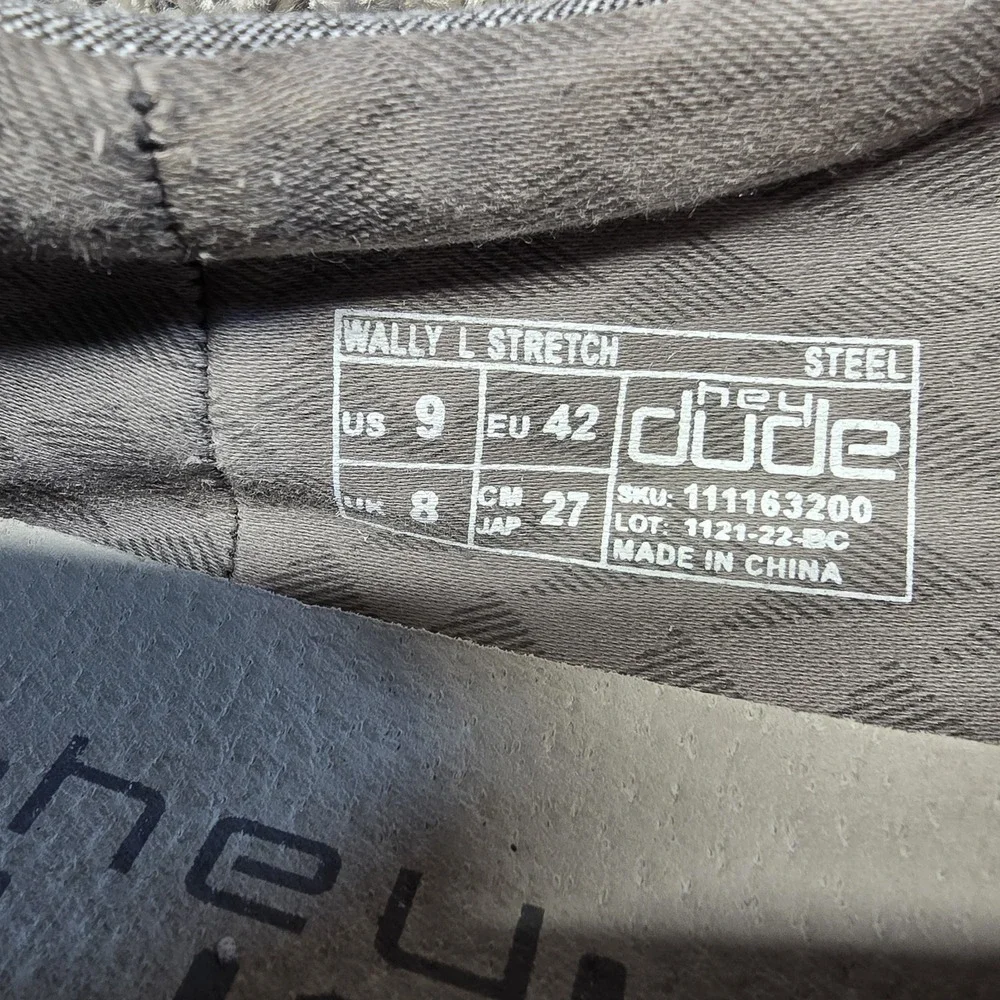 Hey Dude  Wally L Stretch Shoes Men Size 9 Gray